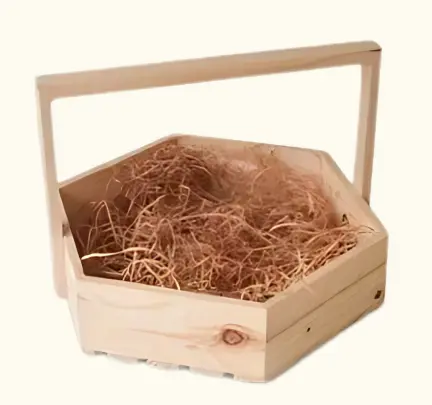 Wooden Basket with Handle - Design 1