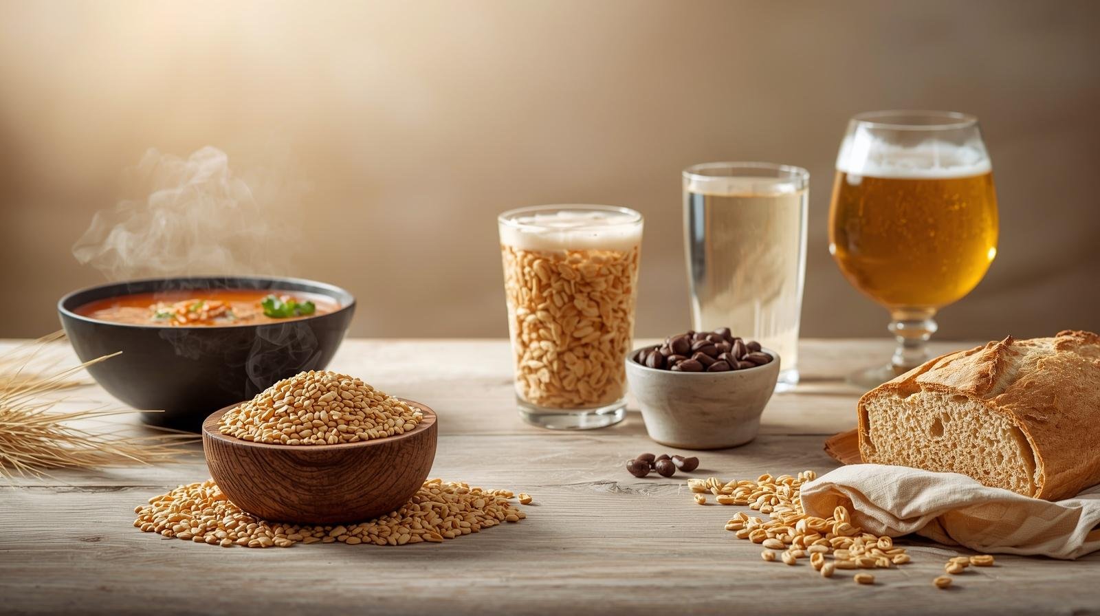 Premium quality barley from Vedafox Group showcasing diverse applications in brewing, malting, animal feed, health foods and food processing industries worldwide